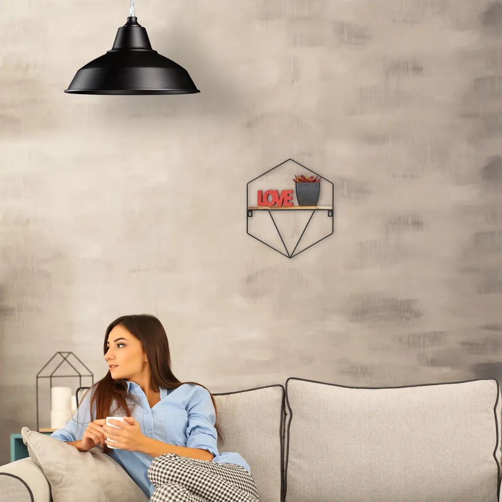 Relaxdays Sechseckiges Wandregal Aus Metall – Bild 3