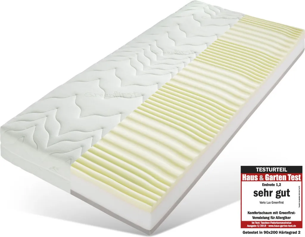 BeCo Vario Lux Greenfirst TFK - 7 Zonen Taschenfederkernmatratze 90 X 200 Cm H2 – Bild 2