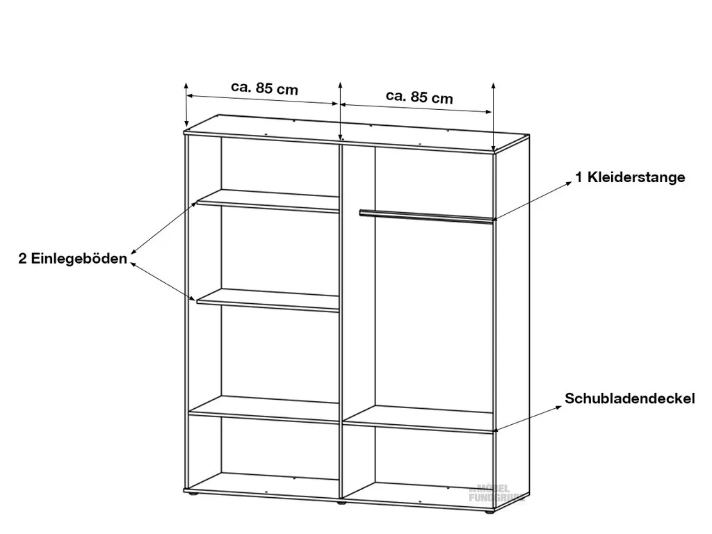 Kleiderschrank RASANT Drehtürenschrank Weiß 168 Cm 4-türig - Die Möbelfundgrube – Bild 4