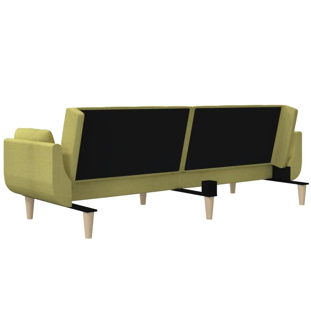 VidaXL Schlafsofa 2-Sitzer Mit 2 Kissen Grün Stoff – Bild 5