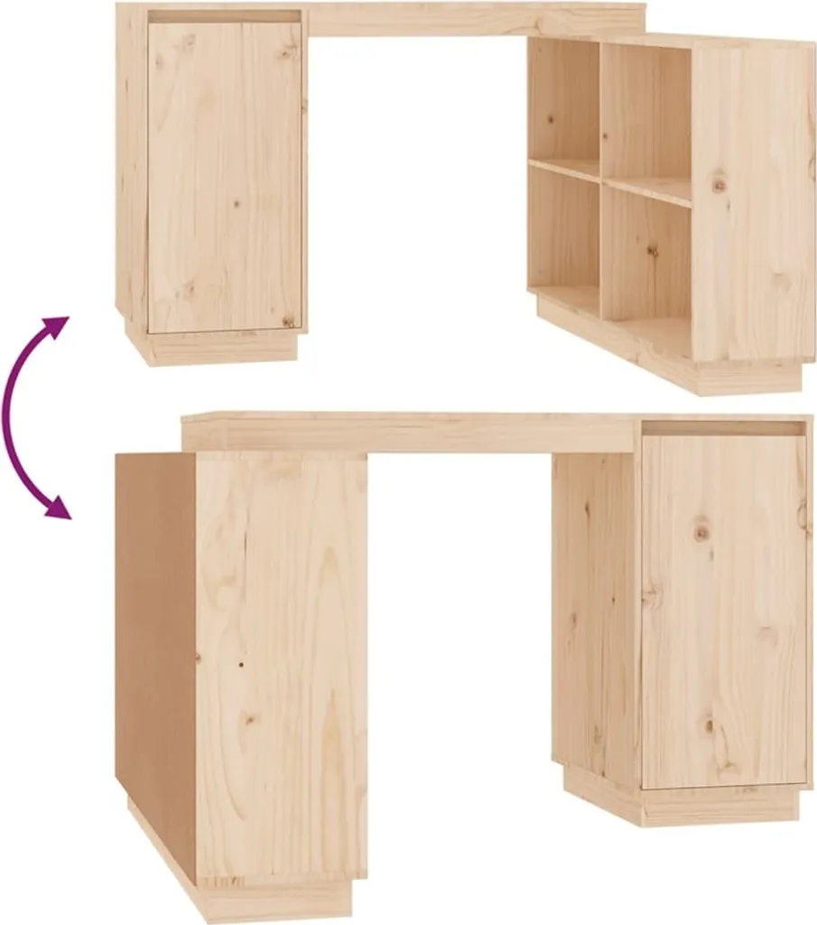 VidaXL Schreibtisch 110x50x75 Cm Massivholz Kiefer – Bild 9