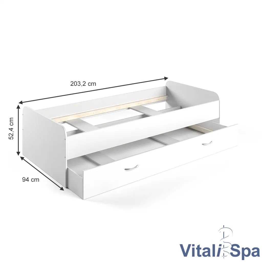 VitaliSpa Kojenbett Enzo Weiß 203,2 X 94 X 52,4 Cm Holzwerkstoff – Bild 3
