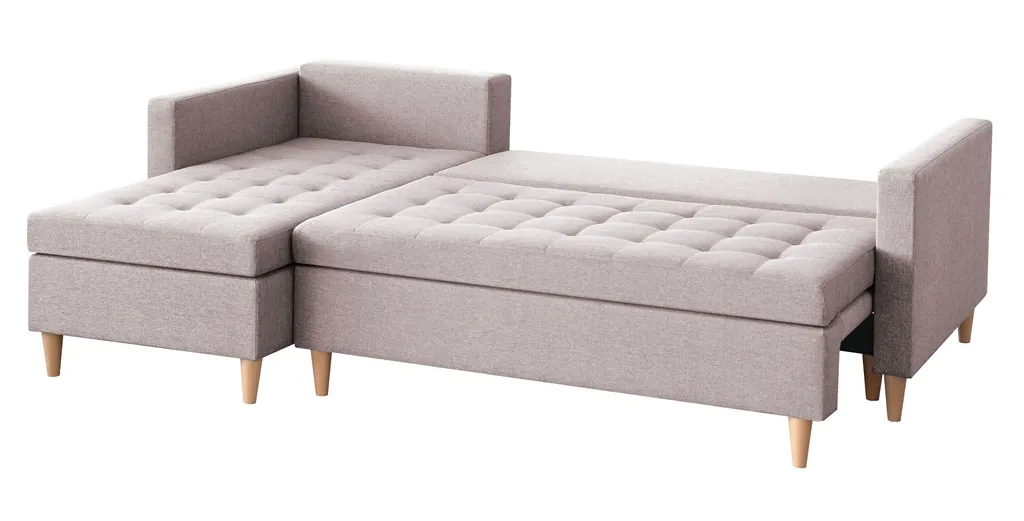 FURNIX Schlafsofa FANDIS L-Form, Eckcouch Mit 1 Bettkasten Und 3 Kissen SA61 – Bild 2