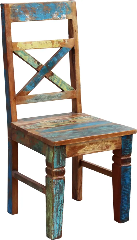 SIT Möbel Esszimmerstuhl 2er-Set | Altholz Lackiert | Bunt | B 45 X T 45 X H 100 Cm | 09112-98 | Serie RIVERBOAT