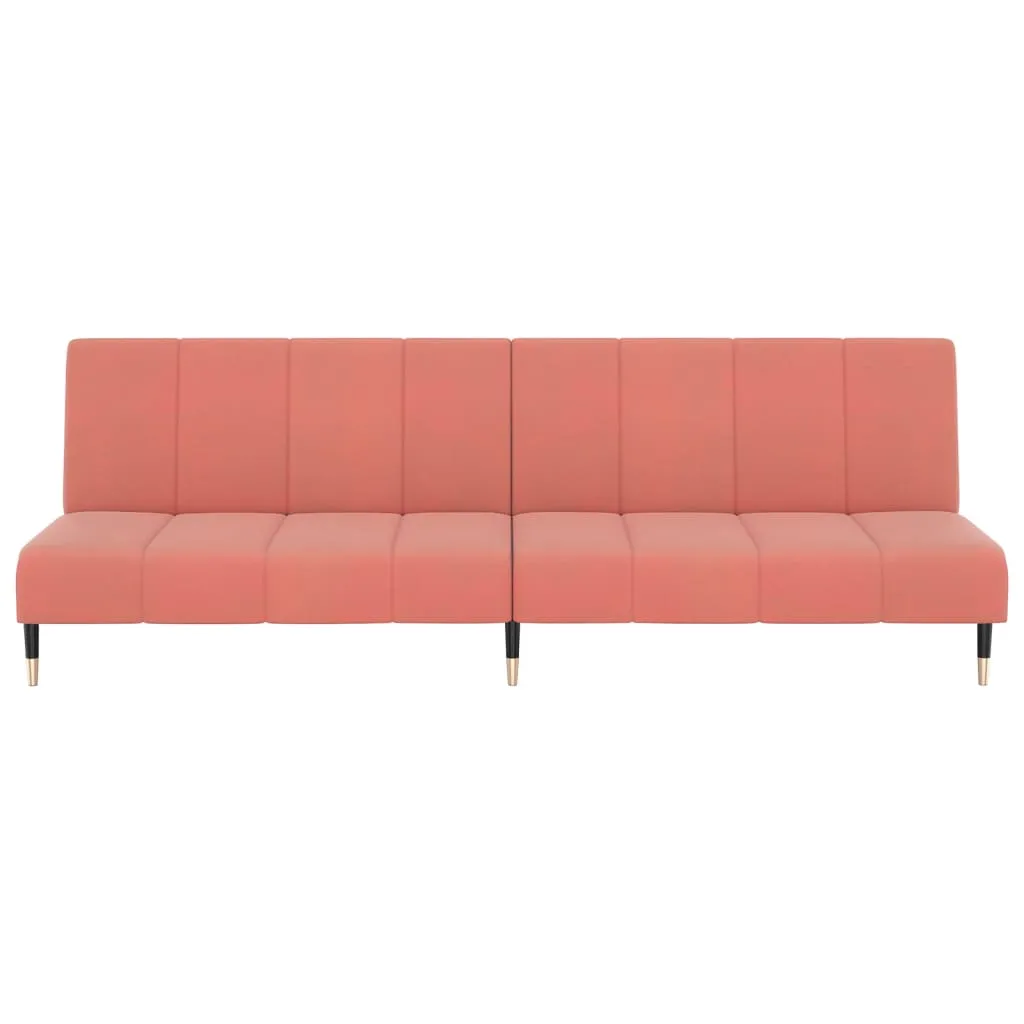 VidaXL Schlafsofa 2-Sitzer Rosa Samt – Bild 3