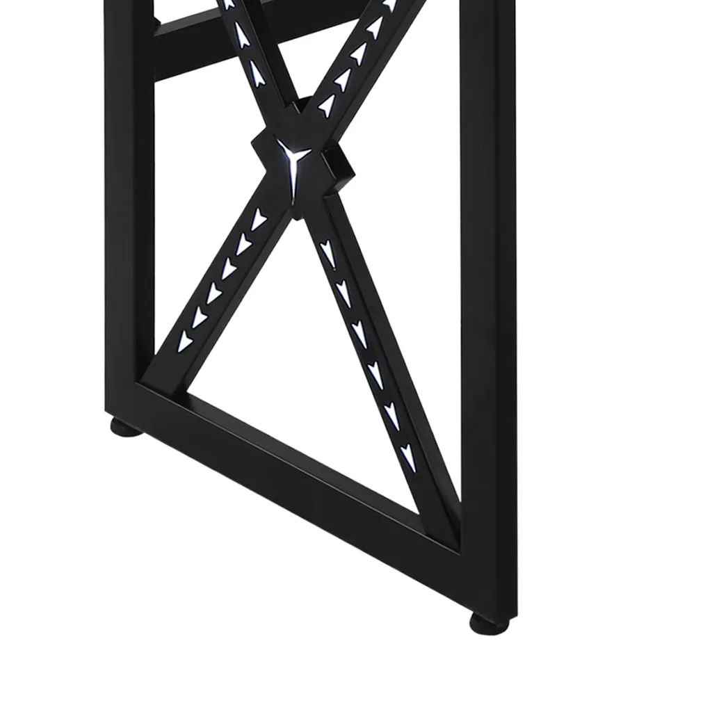 HOMCOM Computertisch Mit LED-Leuchten Monitorablage PC Tisch Gaming Tisch Mit Becherhalter E-Sport-Stil Bürotisch Mit Verstellbaren Füßen MDF Metall Schwarz 120 X 60 X 73 Cm – Bild 8