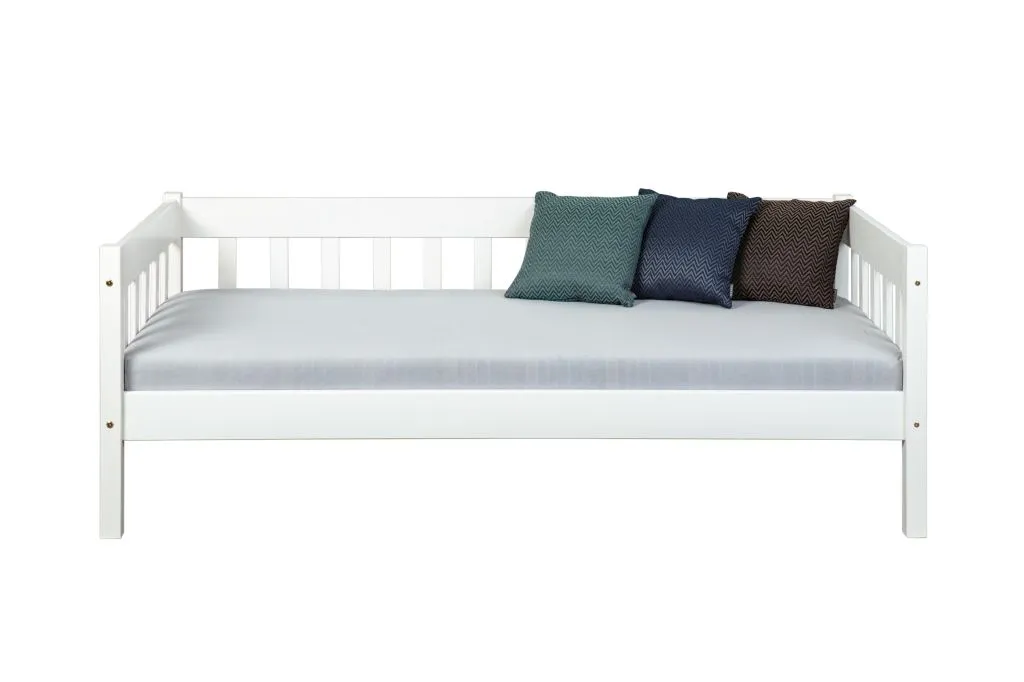 Sofabett Einzelbett SINTRO 90 X 200 Cm Kiefer Massivholz Weiß Lackiert – Bild 8