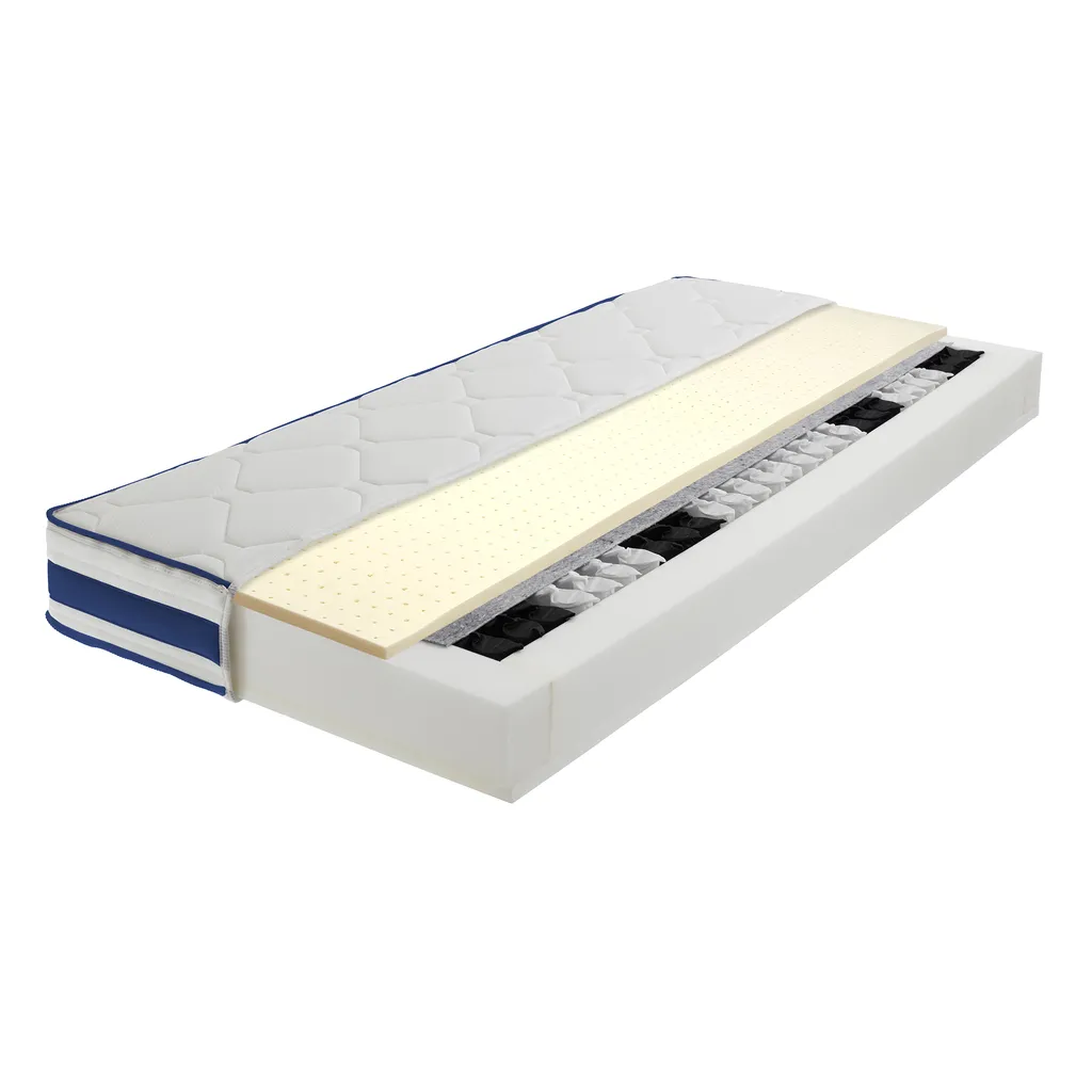 Arensberger Taschen Federkernmatratze 160x200 Cm MARIA - Natur Latex Komfort-Schicht; 19cm Höhe; H4, H3, H2 Misch-Härtegrad - Taschenfederkern-Matratze Mit 7 Zonen – Bild 8