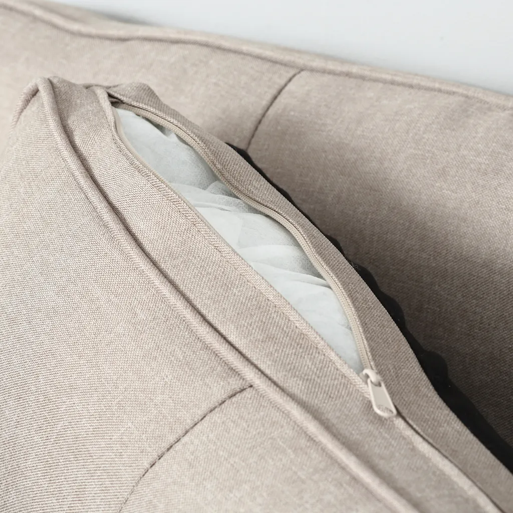 HOMCOM Doppelsofa 2-Sitzer Sofa Loveseat Stoffsofa Mittelalterlicher Stil Wohnzimmer Schlafzimmer Leinen-Touch Gummiholz Beige 202 X 72 X 91 Cm – Bild 8