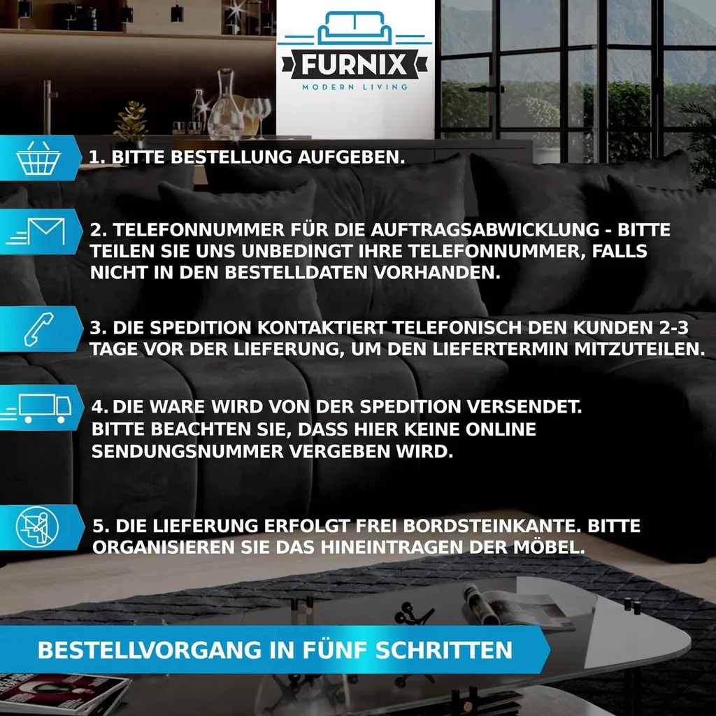 FURNIX Ecksofa LEXY Mit Schlaffunktion Und Bettkasten Couch Sofa Schlafsofa Pflegeleichter Robuster Stoff HELLGRAU L-Form MH 84 – Bild 7
