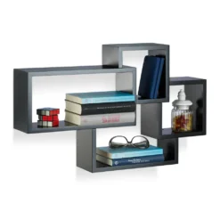 Relaxdays Wandregal Cube Freischwebend