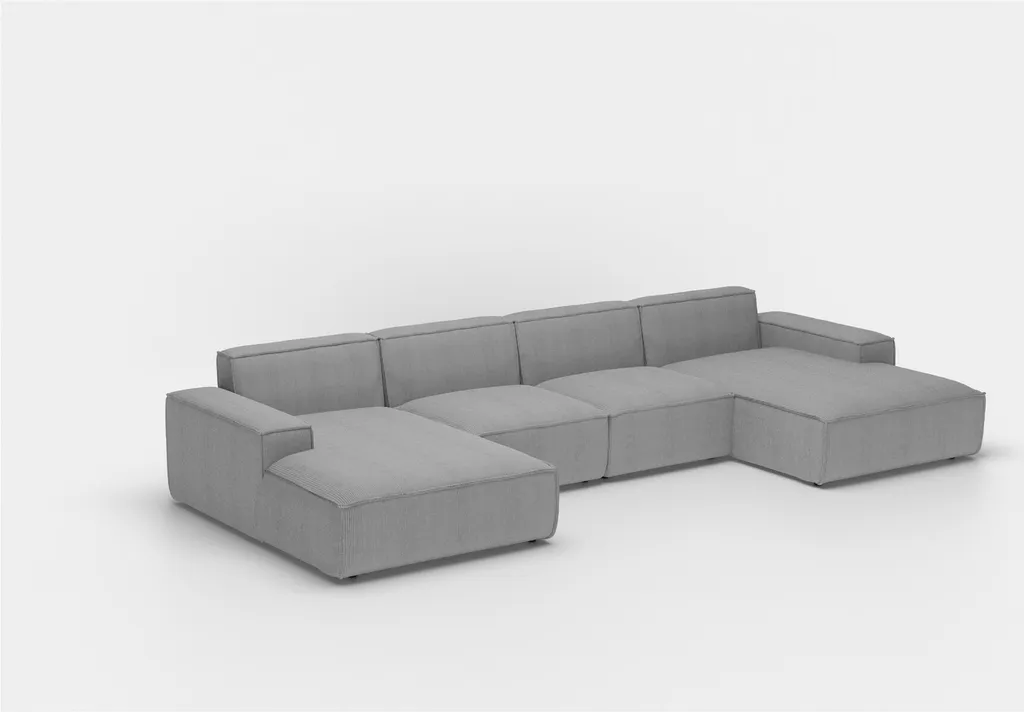 Wohnlandschaft U-Form CELES In Stoff Scala Trüffel – Bild 4