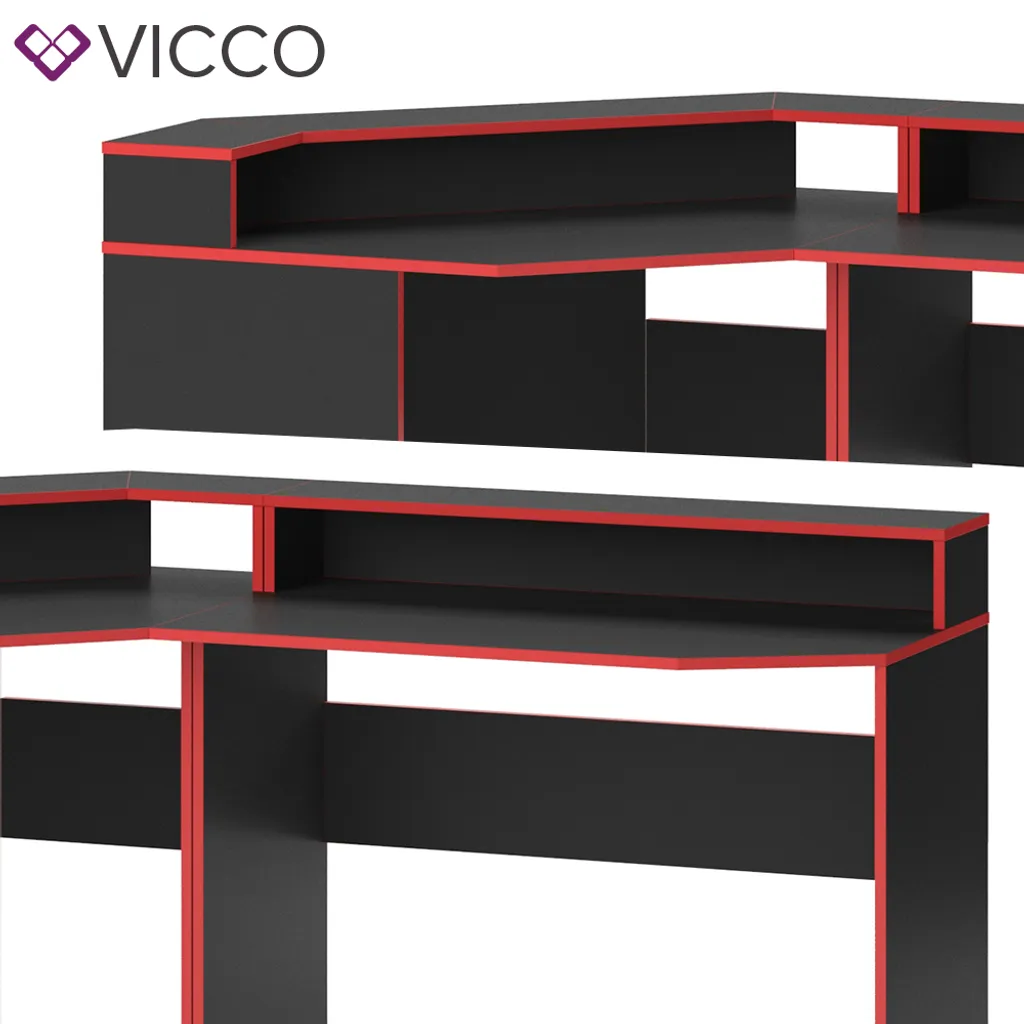 Vicco Computertisch Kron Schwarz 90 X 87,2 X 90 Cm Holzwerkstoff – Bild 6