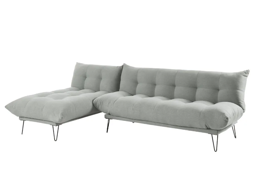 Schlafsofa Modulierbar - Stoff - Hellgrau - BERSY – Bild 2