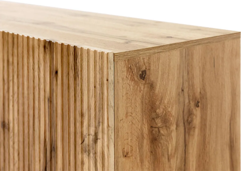 Mirjan24 TV-Lowboard Vamos 180 Mit Kamin, Stilvoll Schlafzimmer Kollektion, TV-Schrank, Modern TV-Kommode (Farbe: Wotan / Schwarz Füße) – Bild 5