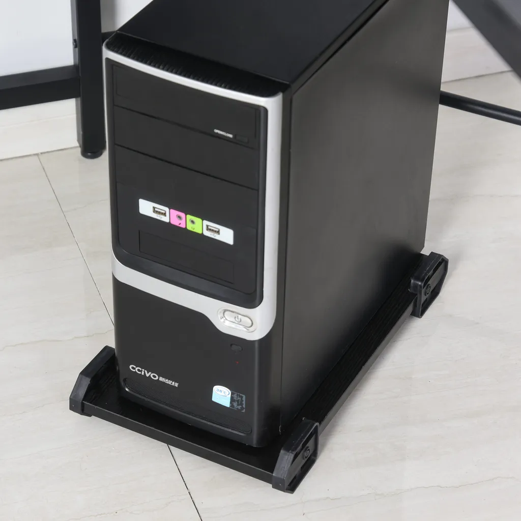 HOMCOM Computertisch, L-förmiger Eckschreibtisch, Schreibtisch, Bürotisch, MDF+Metall, Schwarz, 150 X 150 X 76 Cm – Bild 10