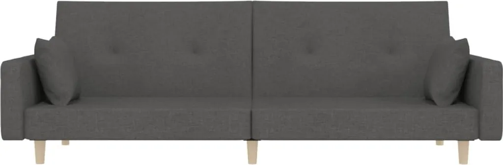 VidaXL Schlafsofa 2-Sitzer Mit 2 Kissen Dunkelgrau Stoff – Bild 4