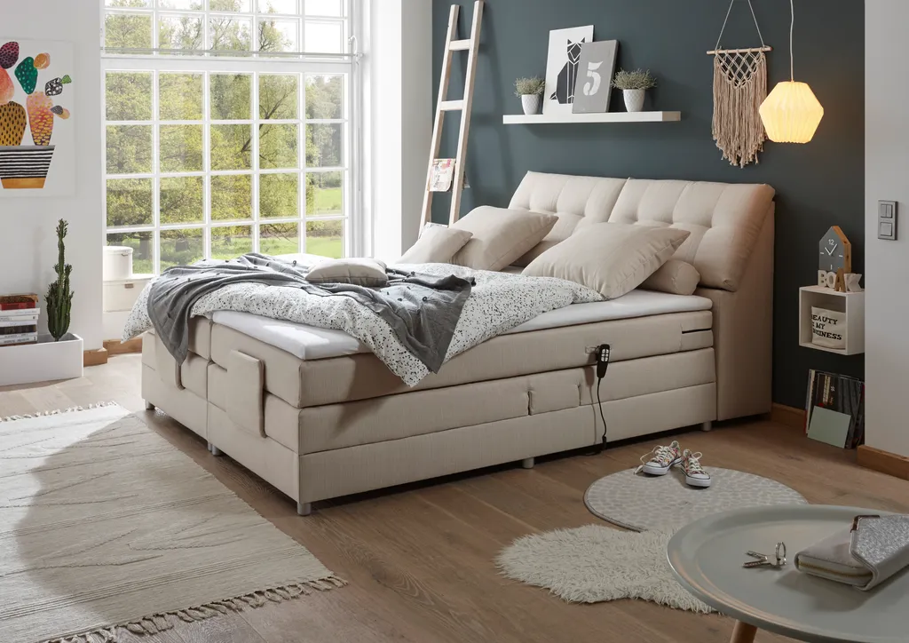 Premium Boxspringbett 180x200 ,, Coni´´ Mit Motor Inklusive Stauraum H2 | H3 | H4 Bis 130 KG – Bild 2