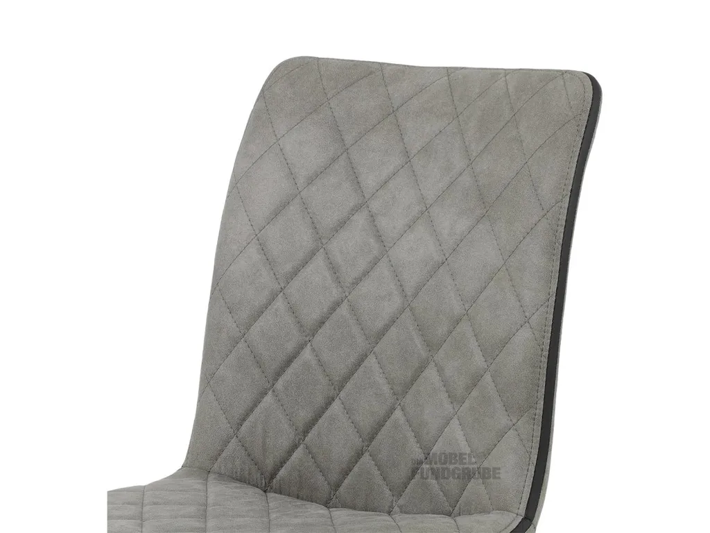 Polsterstuhl Esszimmerstuhl Grau Microfaser TATJANA - Die Möbelfundgrube – Bild 3