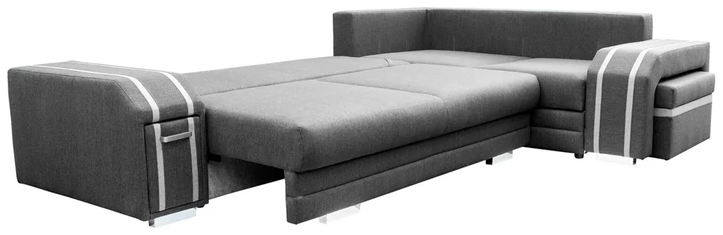 Ecksofa Wohnzimmer – Wohnlandschaft Mit Hocker Und Minibar - L-form Couch Mit Schlaffunktion - Gemütlich Schlafsofa - AVATAR - Braun Und Beige – Bild 6