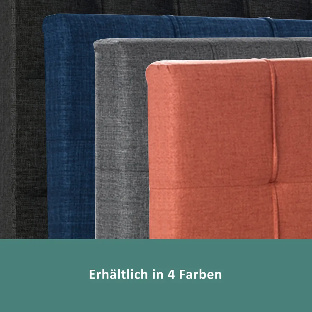 Merax Polsterbett 140x200cm Stauraumbett Doppelbett Mit 4 Schubladen, Höhenverstellbares Kopfteil & Metalllatten, Funktionsbett Aus Leinen, Schwarz – Bild 6