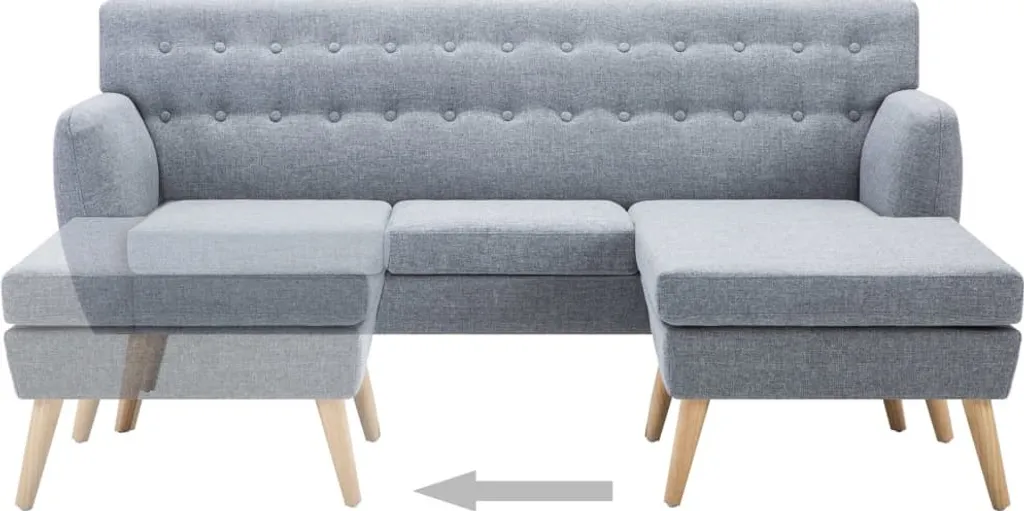 VidaXL Sofa In L-Form Stoffbezug 171,5 X 138 X 81,5 Cm Hellgrau – Bild 6