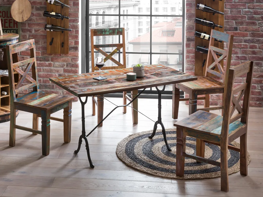 SIT Möbel Esszimmerstuhl 2er-Set | Altholz Lackiert | Bunt | B 45 X T 45 X H 100 Cm | 09112-98 | Serie RIVERBOAT – Bild 13