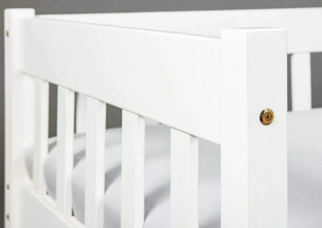 Sofabett Einzelbett SINTRO 90 X 200 Cm Kiefer Massivholz Weiß Lackiert – Bild 6