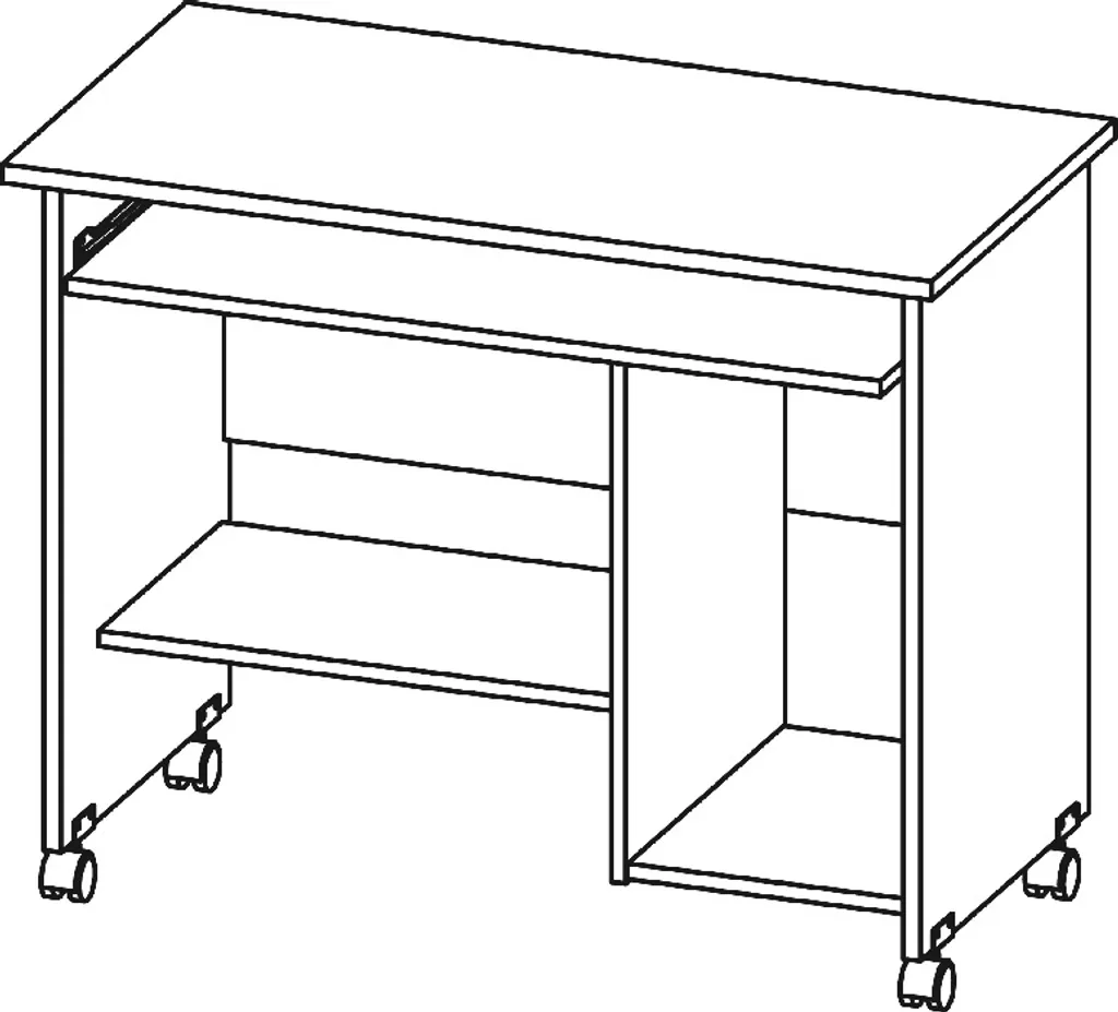 Germania Computertisch Auf Laufrollen In Buche-Nachbildung, 0482-11 – Bild 12