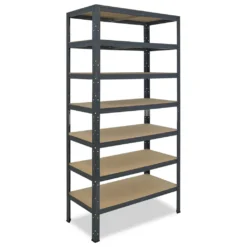 Shelfplaza® HOME 200x60x50cm Schwerlastregal Anthrazit / Metallregal Mit 7 Böden / Als Kellerregal, Garagenregal, Werkstattregal Oder Lagerregal / Steckregal Metall Mit 125kg Tragkraft