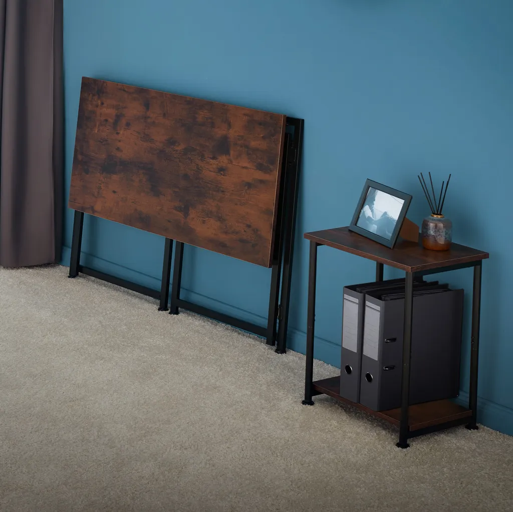 Tectake Schreibtisch Paterson Klappbar 102x51x77cm - Industrial Dunkelbraun – Bild 7