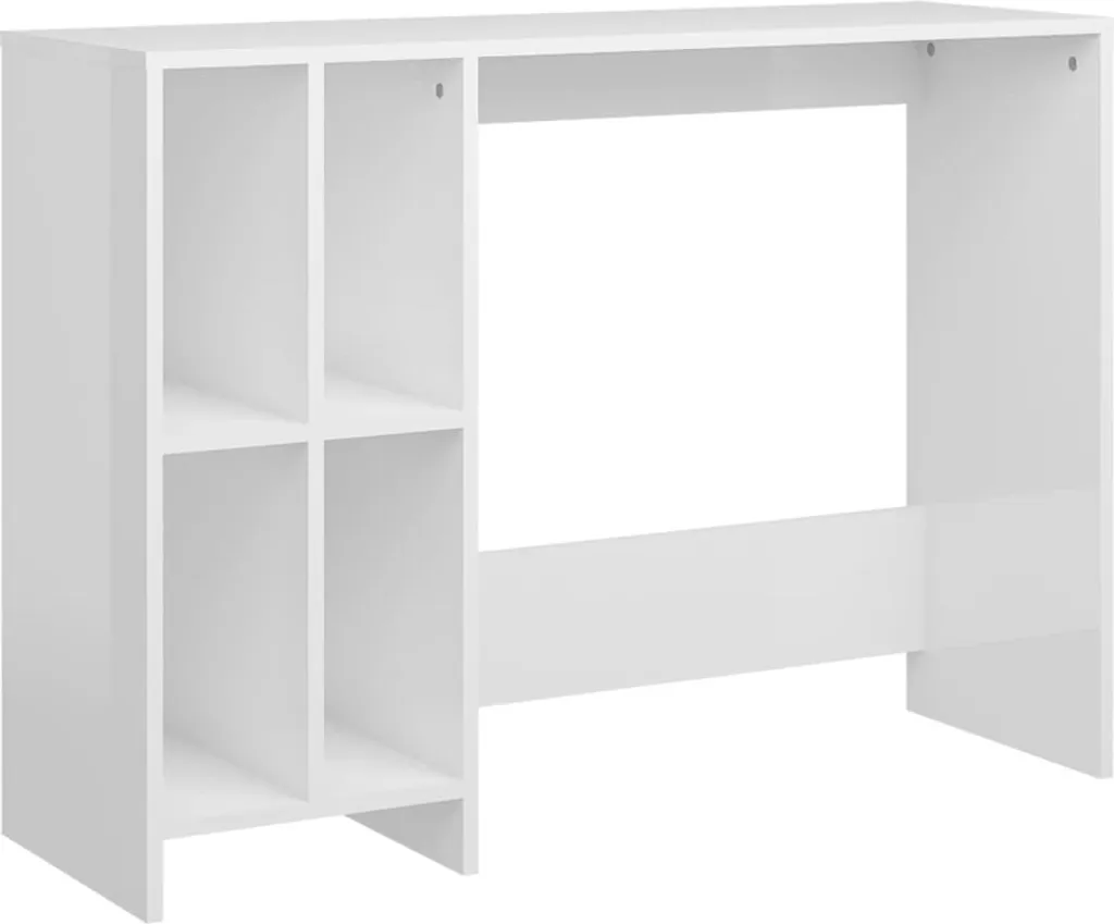 VidaXL Computertisch Hochglanz-Weiß 102,5x35x75 Cm Holzwerkstoff