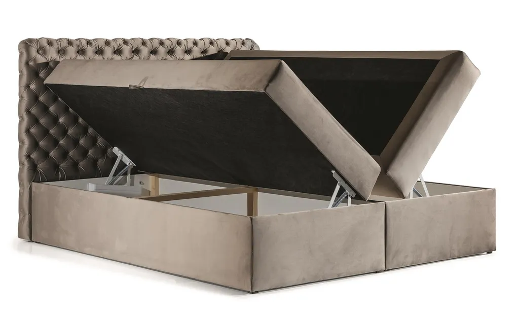 FURNIX Boxspringbett HAILEY 180x200 Mit Tiefen Bettkasten Und Topper AR17782 Türkis – Bild 2