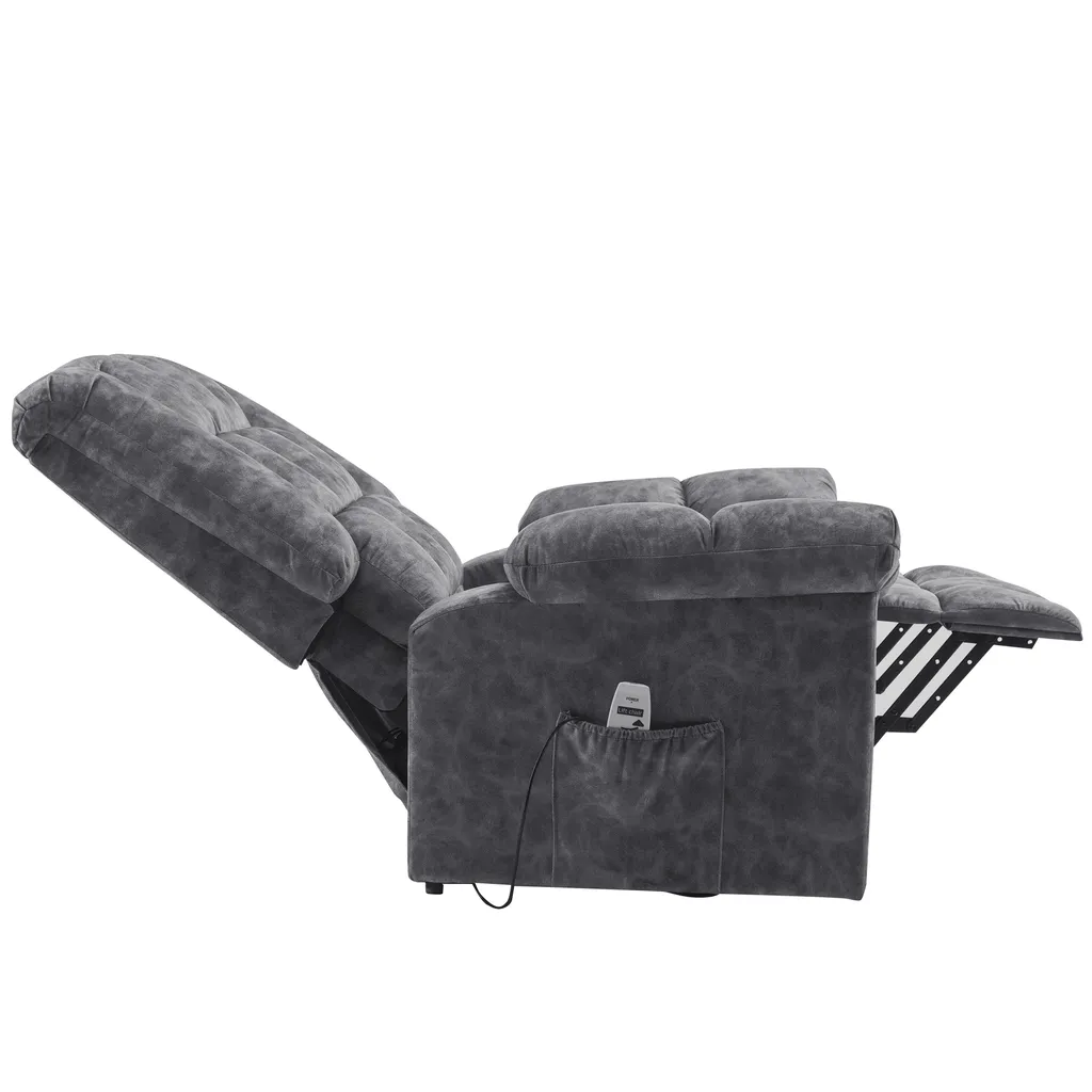 Merax TV-Sessel Elektrischer Aufstehhilfe Fernsehsessel Relaxsessel Mit Liegefunktion, Wärmefunktion Und Massagefunktion, Massagesessel Inkl. Timer Und Fernbedienung, Grau – Bild 13