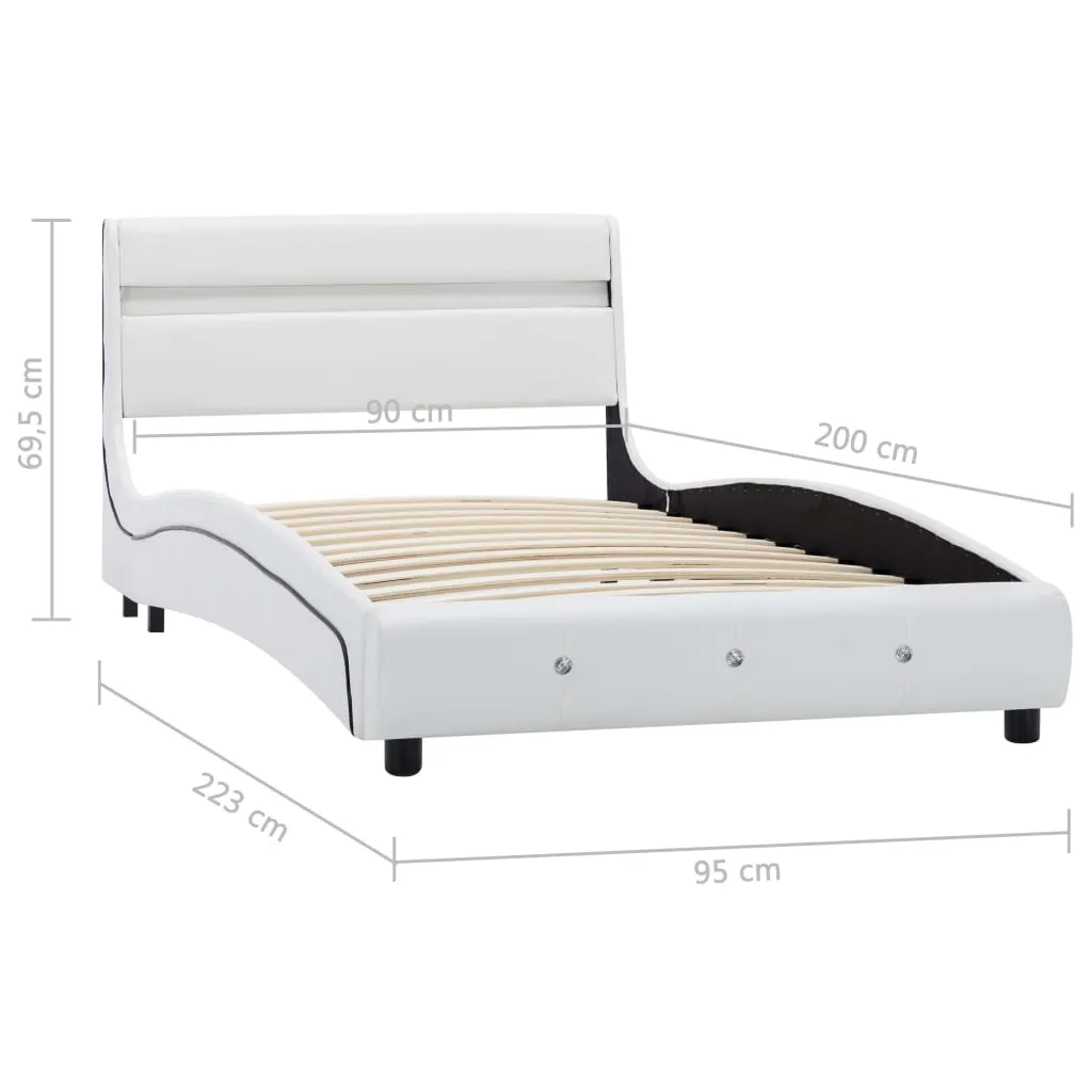 VidaXL Bettgestell Mit LED Weiß Kunstleder 90x200 Cm – Bild 9