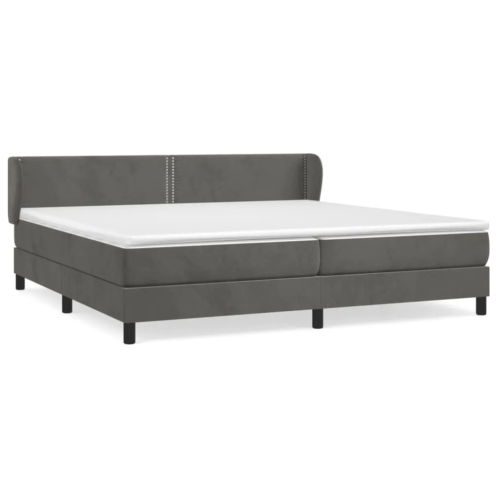 VidaXL Boxspringbett Mit Matratze Dunkelgrau 200x200 Cm Samt