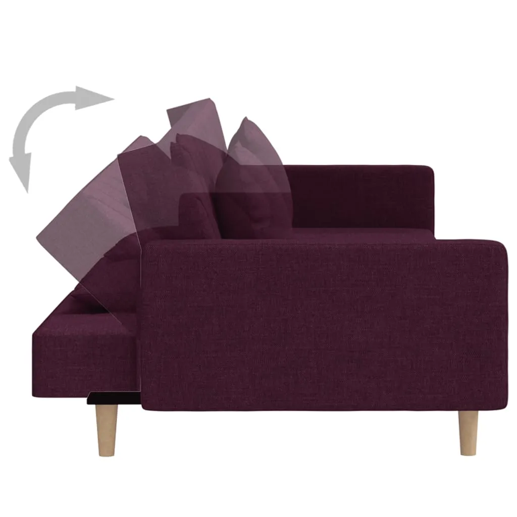 VidaXL Schlafsofa 2-Sitzer Mit 2 Kissen Lila Stoff – Bild 8