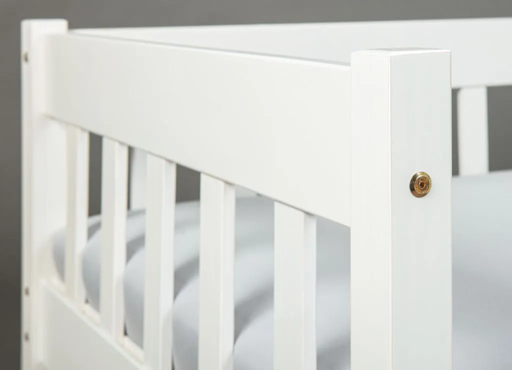 Sofabett Einzelbett SINTRO 90 X 200 Cm Kiefer Massivholz Weiß Lackiert – Bild 9