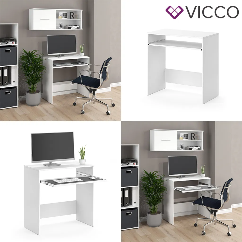 Vicco Schreibtisch Nils Weiß 79 X 79 X 43 Cm Holzwerkstoff – Bild 8