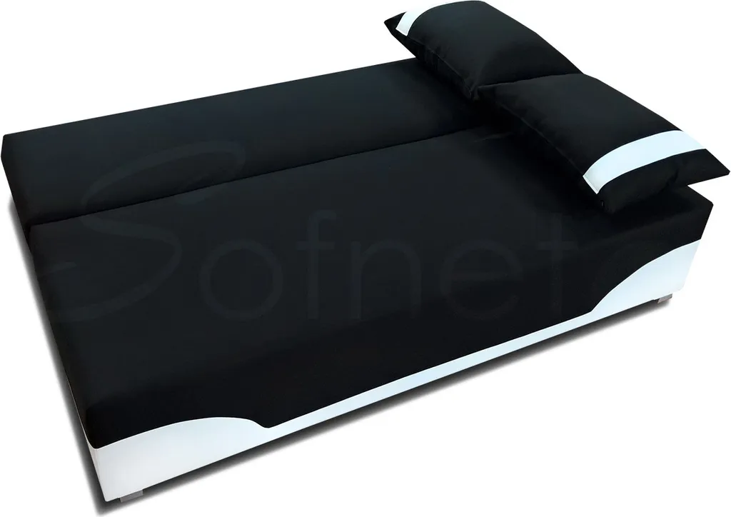 Bettsofa Dario - Klappsofa Mit Schlaffunktion Und Bettkasten, Schlafsofa, Sofa, Schlafcouch (Schwarz + Weiß (Neo 15 + Dolaro 511)) – Bild 2