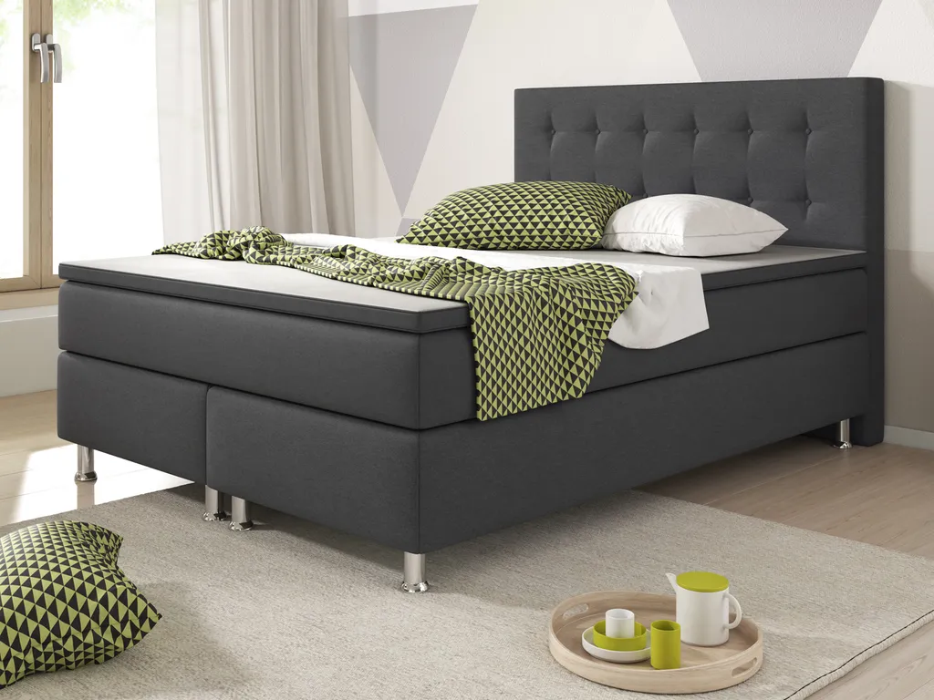 Inter Handels Boxspringbett Köln, 140x200, Anthrazit – Bild 2