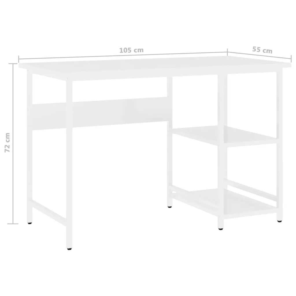 VidaXL Computertisch Weiß 105x55x72 Cm MDF Und Metall – Bild 7