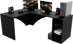 Eck-Computertisch CARAMBOL, 185x74x135, Schwarz