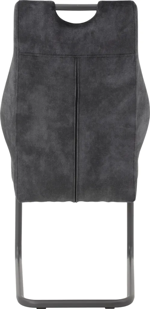 2er Set Esszimmerstuhl Linda - Samtvelour Vintage Anthrazit - Metallgestell Rundrohr Pulverbeschichtung Grau - 140kg Belastbar – Bild 7