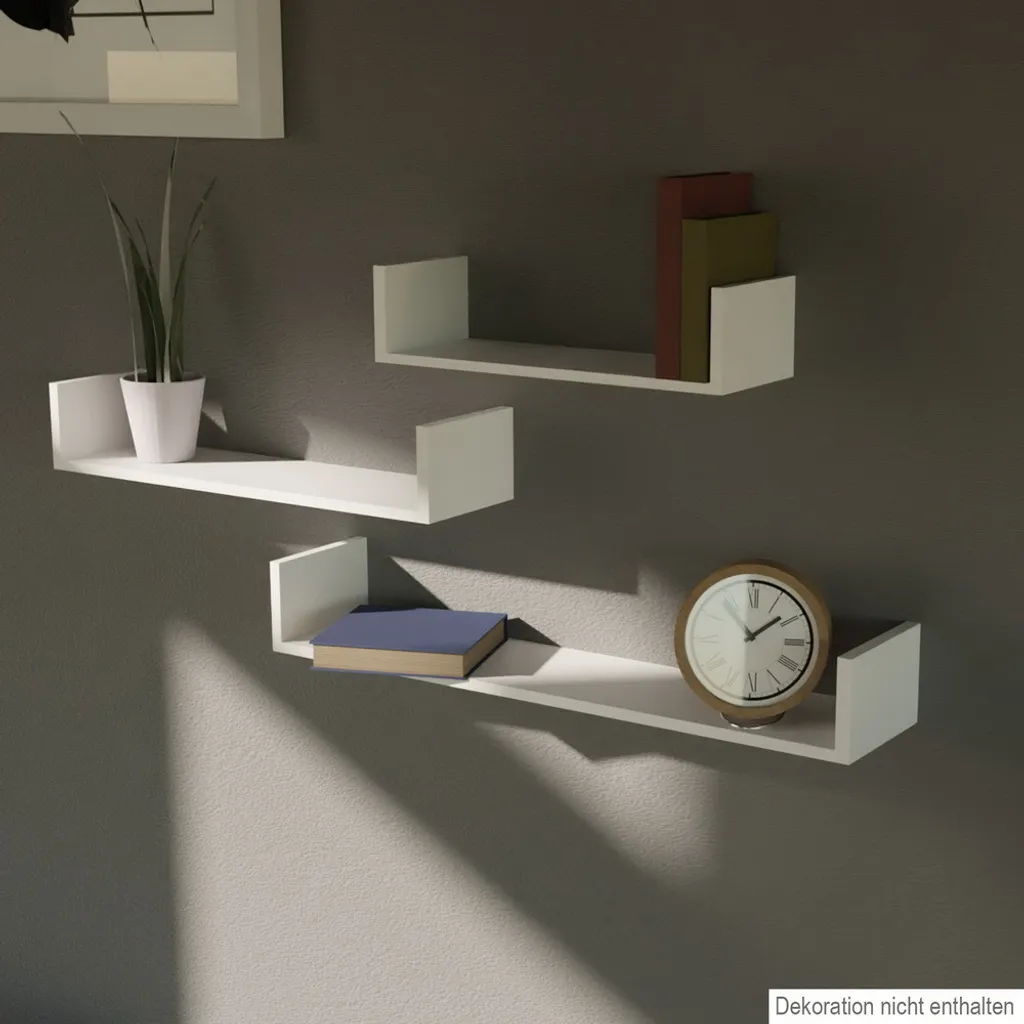 Linder Exclusiv WR112 Wandregale Weiß 3-er Set MDF PVC Bis 8kg Belastbar – Bild 4