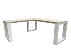 Wood4you - Eckschreibtisch - New Orleans Gerüstholz 200/130Lx70Tx75H Weiß