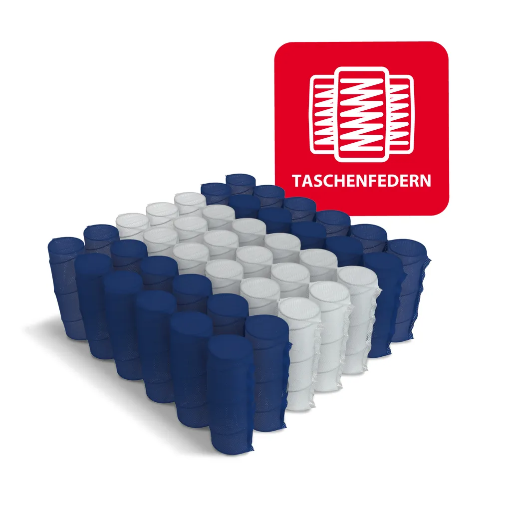 Matratze 180x200 Cm CLAUS 7 Zonen H4 Taschenfederkern Visco Memory Schaum Latex Kokos Höhe Ca. 23 Cm Mit Waschbarem Bezug Premium Jersey – Bild 7