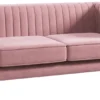 MKS MEBLE Sofa - Moderne Polstersofa - Skandinavische Deko Elmo Loungesofa - Zwei Personen Rosa
