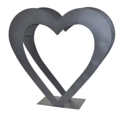 Kaminholzregal - Holzregal Aus Eisen "Herzilein" Grau