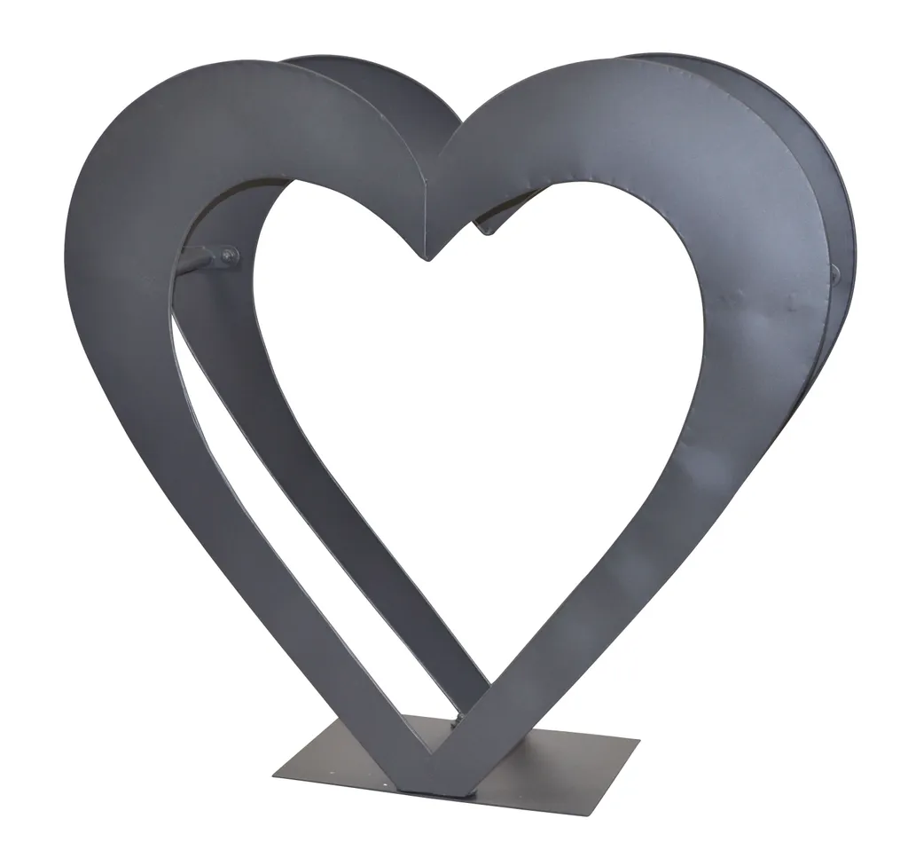 Kaminholzregal - Holzregal Aus Eisen "Herzilein" Grau